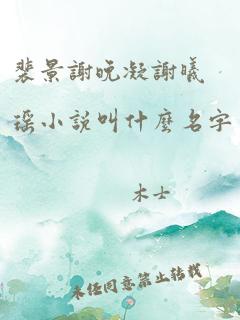 裴景谢晚凝谢曦瑶小说叫什么名字