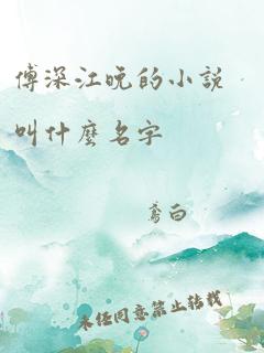 傅深江晚的小说叫什么名字