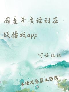 国产午夜福利在线播放app