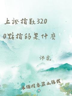 上证指数3200点指的是什么