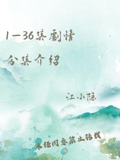 1—36集剧情分集介绍