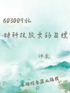 603009北特科技股票的目标价