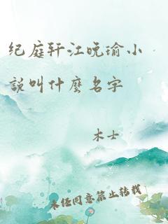 纪庭轩江晚瑜小说叫什么名字