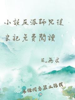 小说反派师兄从良记免费阅读