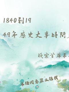 1840到1949年历史大事时间表