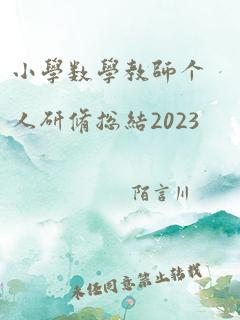 小学数学教师个人研修总结2023