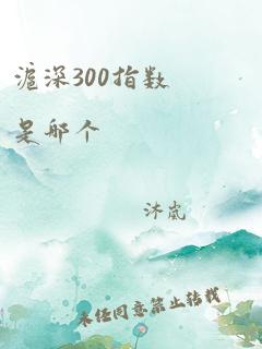 沪深300指数是哪个