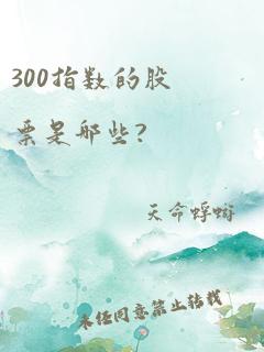 300指数的股票是哪些?