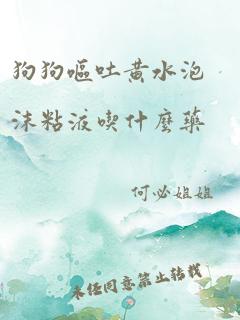 狗狗呕吐黄水泡沫粘液吃什么药