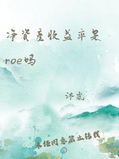 净资产收益率是roe吗