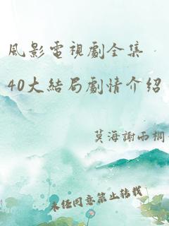 风影电视剧全集40大结局剧情介绍