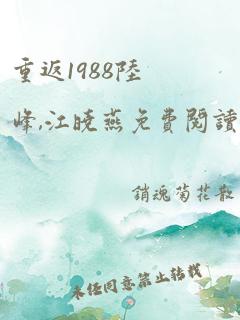 重返1988陆峰,江晓燕免费阅读十六章