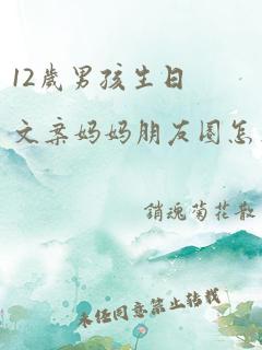 12岁男孩生日文案妈妈朋友圈怎么发