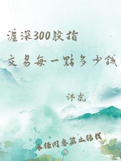 沪深300股指交易每一点多少钱