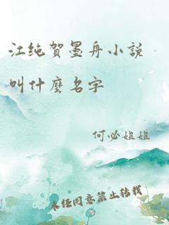 江纯贺墨舟小说叫什么名字