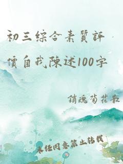 初三综合素质评价自我陈述100字