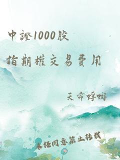 中证1000股指期权交易费用