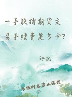 一手股指期货交易手续费是多少?