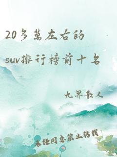 20多万左右的suv排行榜前十名