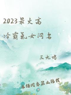 2023最火高冷霸气女网名