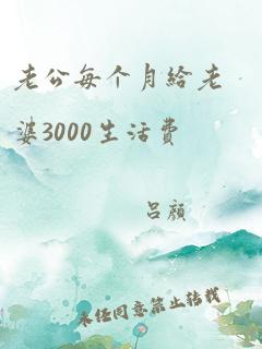 老公每个月给老婆3000生活费