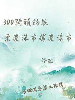 300开头的股票是深市还是沪市