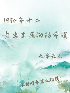 1994年十二月出生属狗的命运