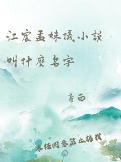 江宸孟姝仪小说叫什么名字