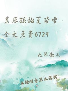 叶辰孙怡夏若雪全文免费6729