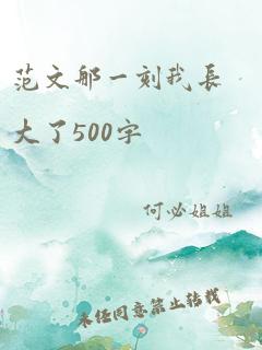 范文那一刻我长大了500字