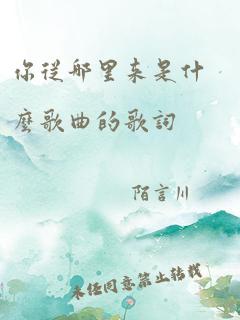 你从哪里来是什么歌曲的歌词