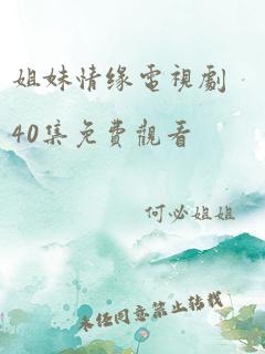 姐妹情缘电视剧40集免费观看