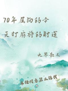 70年属狗的今天打麻将的财运