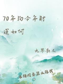 70年狗今年财运如何