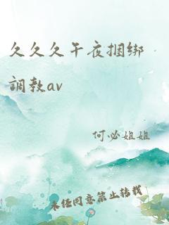 久久久午夜捆绑调教av