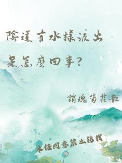 阴道有水样流出是怎么回事?