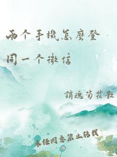 两个手机怎么登同一个微信