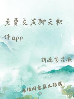 免费交友聊天软件app