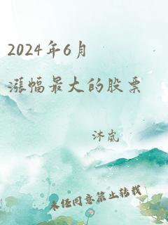 2024年6月涨幅最大的股票