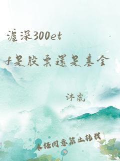 沪深300etf是股票还是基金