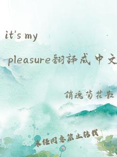 it's my pleasure翻译成中文