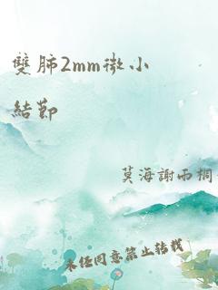 双肺2mm微小结节