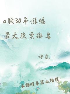 a股30年涨幅最大股票排名