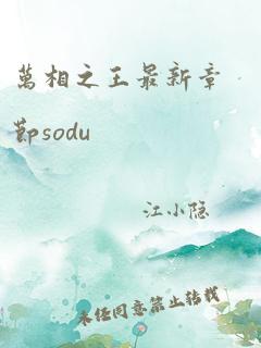 万相之王最新章节sodu