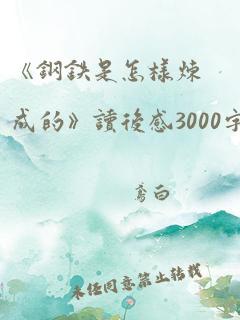 《钢铁是怎样炼成的》读后感3000字