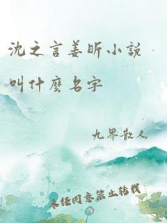 沈之言姜昕小说叫什么名字