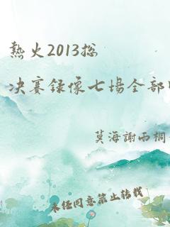 热火2013总决赛录像七场全部回放