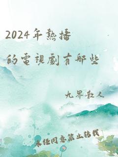 2024年热播的电视剧有哪些