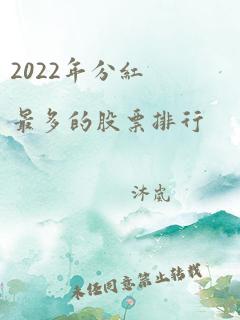 2022年分红最多的股票排行