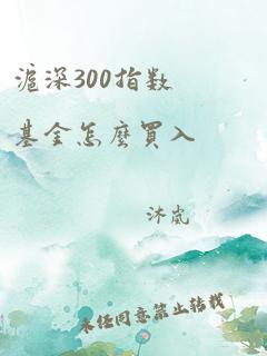 沪深300指数基金怎么买入